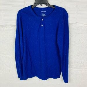 ARIZONA blue speckled cotton long sleeve men’s shirt size medium